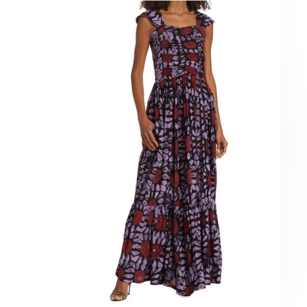 BUSAYO- Olumide Print Tiered Maxi Dress